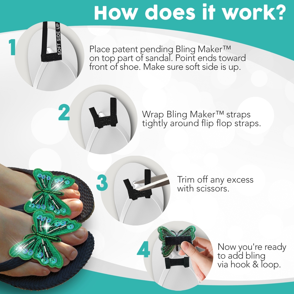 Flipping-Bling-Green-Butterflies-sparkle-how-does-it-work-ladies-flip-flop-bling