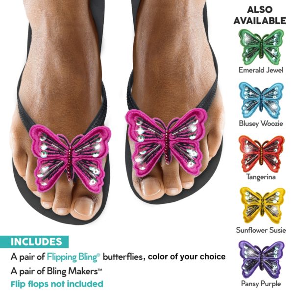 Flipping-Bling-Butterflies-on-flip-flops-pink-blue-orange-yellow-purple-how-to-hide-bunions-blinged-flip-flops-ladies-flip-flop-bling