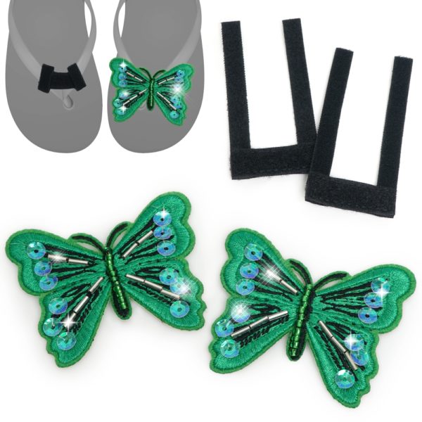 Flipping-Bling-Emerald-Green-Butterflies-sparkle-ladies-flip-flop-bling-blinged-flip-flops-sequins
