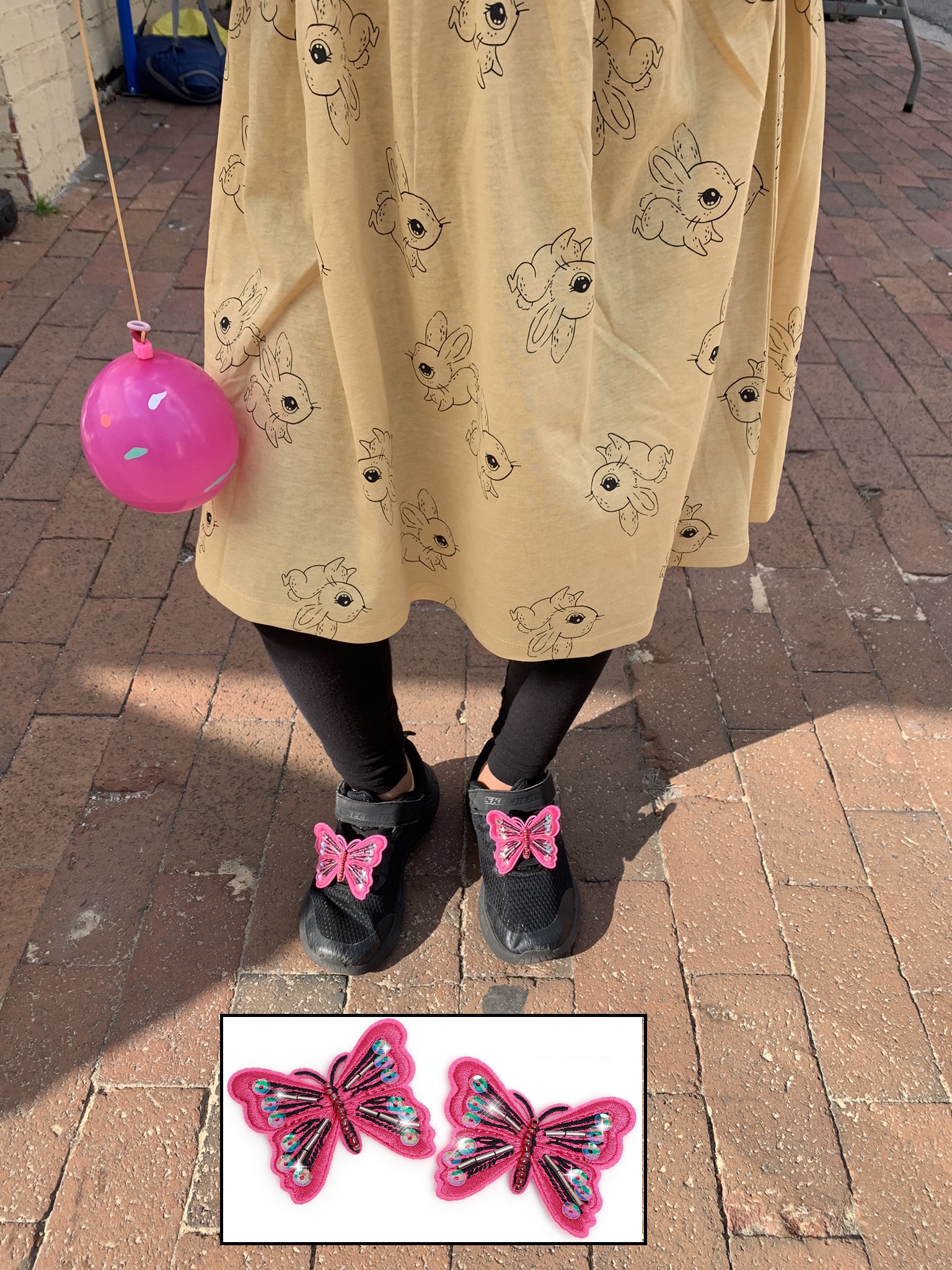 Pink Butterfly Little Girl Sneakers