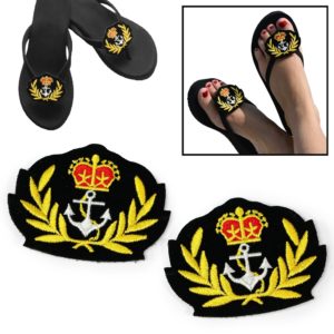 Women-nautical-sandal-black-gold-red-flip-flop